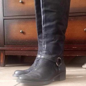 Lucky Brand, full-grain leather, tall black riding boots - Size 8